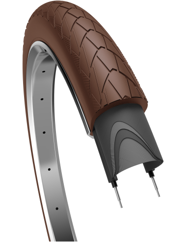 Reifen Edge Mambo 28 x 2.00"/ 50-622 mm - Dunkelbraun mit Reflexion