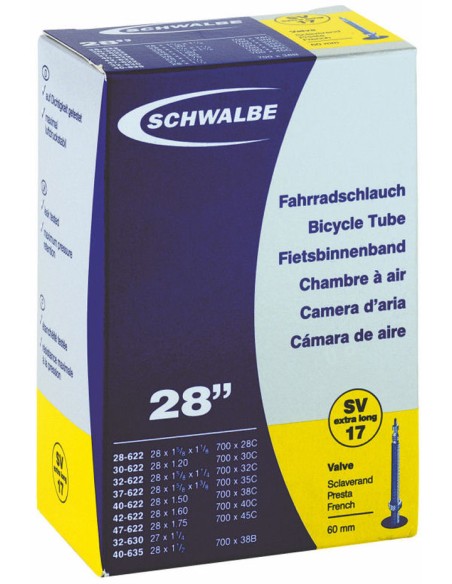 Schlauch Schwalbe SV17 28" / 28/47-622/635 - 60mm ventil