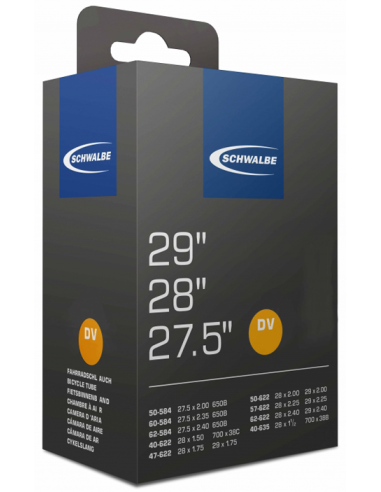 Schlauch 40/62-584/635 Schwalbe DV19 28"- 40mm ventil