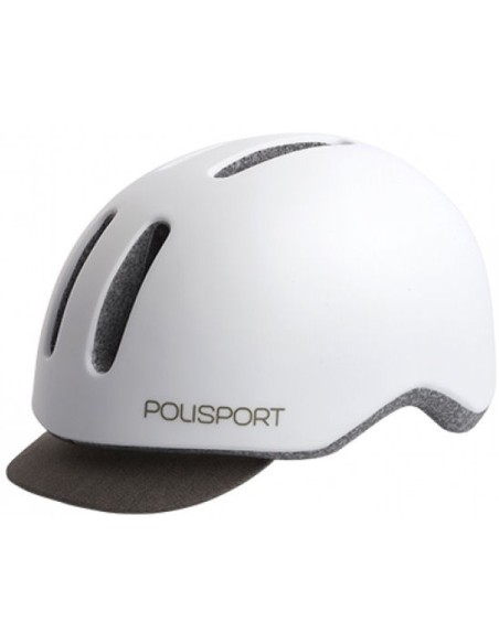 Fahrradhelm Polisport Commuter - M (54-58cm) - Mattes Weiß/Grau