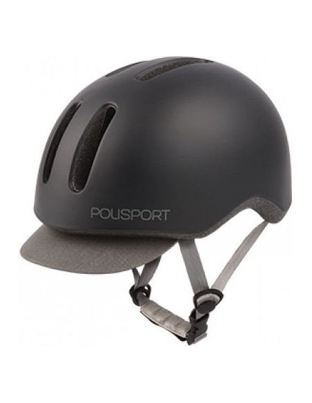 Fahrradhelm Polisport Commuter - M (54-58cm) - Mattschwarz/Grau