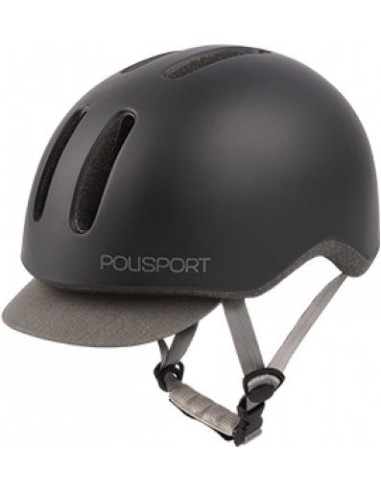 Fahrradhelm Polisport Commuter - L (58-61cm) - Mattschwarz/Grau