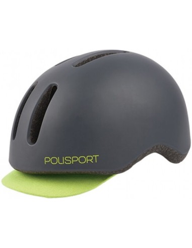 Fahrradhelm Polisport Commuter - M (54-58cm) - Dunkel Matt Grau / Fluor Gelb