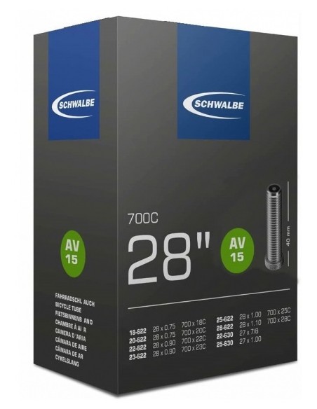 Schlauch Schwalbe AV15 28" / 18/28-622/630 - 40mm Ventil