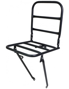Vorderrad Gepäckträger Steco für Transportfahrrad (mit Kronenbolzenbefestigung) 30 x 30 cm - Mattschwarz