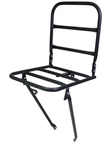 Vorderrad Gepäckträger Steco für Transportfahrrad (mit Kronenbolzenbefestigung) 30 x 30 cm - Mattschwarz