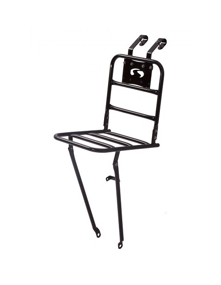 Vorderrad Gepäckträger für 20-24" Transportfahrrad Steco Comfort 20 x 20 cm - Glänzend Schwarz