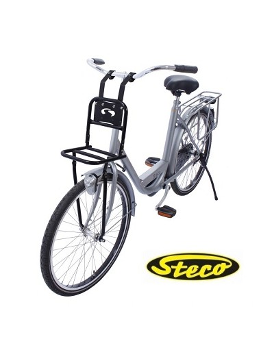Vorderrad Gepäckträger für 20-24" Transportfahrrad Steco Comfort 20 x 20 cm - Glänzend Schwarz