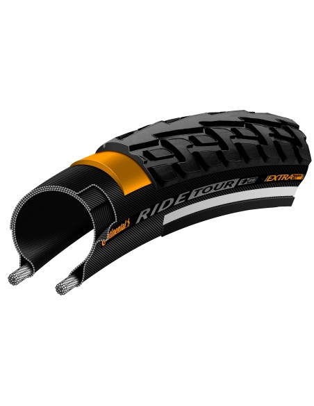 Reifen Continental Ride Tour 27 x 1 ¼"  / 32-630 - Schwarz mit Reflexion