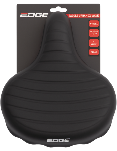 Fahrradsattel Edge Urban XL Wave - Schwarz