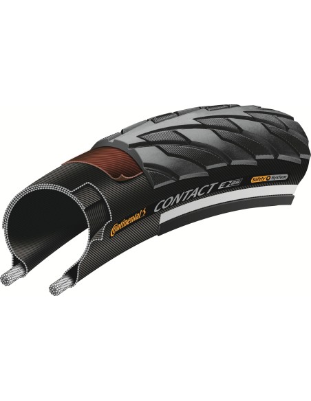 Reifen Continental Contact 28 x 1.10" / 28-622  - Schwarz mit Reflexion