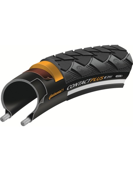 Reifen Continental Contact Plus Reflex 28 x 1.40" / 37-622 mm - Schwarz mit Reflexion