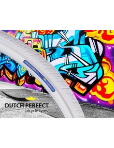 Reifen Dutch Perfect 28 x 1,40" / 40-622 mit Pannenschutz - Weiß mit Reflexion