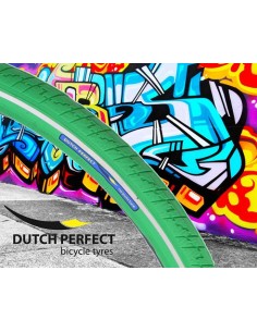Reifen Dutch Perfect 28 x 1,40" / 40-622 mit Pannenschutz - Grün mit Reflexion