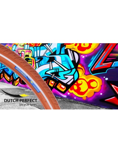 Reifen Dutch Perfect 28 x 1,40" / 40-622 mit Pannenschutz - Braun mit Reflexion