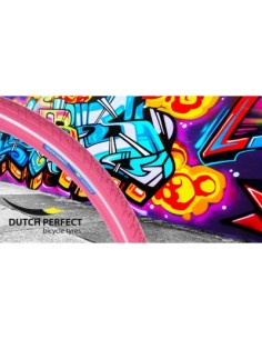 Reifen Dutch Perfect 28 x 2.00" / 50-622 mit Pannenschutz - Rosa mit Reflexion