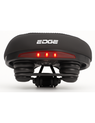 Fahrradsattel Edge Veneto inkl. Pick-up-Halterung und Rücklicht -Schwarz