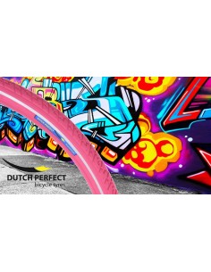 Reifen Dutch Perfect 28 x 1 ½" / 40-635mm mit Pannenschutz - Rosa mit Reflexion