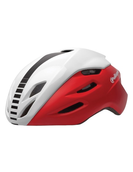 Fahrradhelm Polisport Aero-R Medium 55-58 cm - Matt Rot / Leuchtendes Weiß / Schwarz