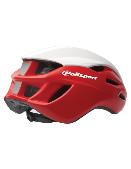 Fahrradhelm Polisport Aero-R Medium 55-58 cm - Matt Rot / Leuchtendes Weiß / Schwarz