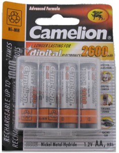 BATTERIE 1.5V PENLITE 'AA'  WIEDERAUFLADBARE CAMELION (*4)