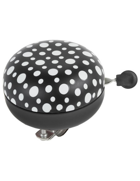 Fahrradklingel Ding-Dong M-Wave ø80mm - Black with white fluorescent dots