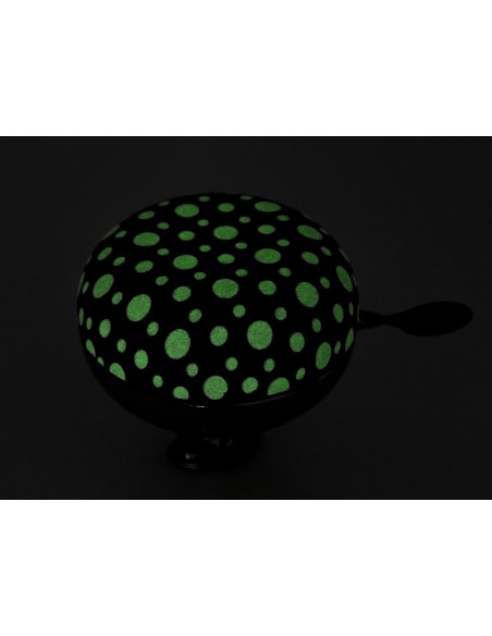 Fahrradklingel Ding-Dong M-Wave ø80mm - Black with white fluorescent dots