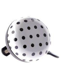 Fahrradklingel Ding-Dong NietVerkeerd Dots ø60 mm - Weiß mit schwarzen Punkten