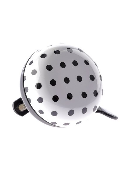 Fahrradklingel Ding-Dong NietVerkeerd Dots ø60 mm - Weiß mit schwarzen Punkten