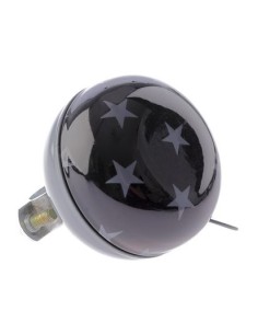 Fahrradklingel Ding-Dong NietVerkeerd Stars ø60mm - Schwarz mit Weißen Sternen