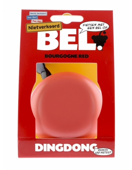 Fahrradklingel Ding-Dong NietVerkeerd ø80mm - Bourgonje Red