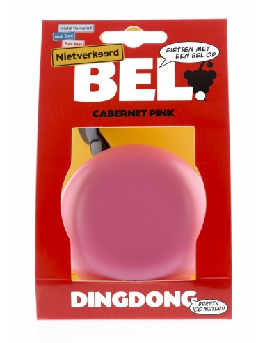 Fahrradklingel Ding-Dong NietVerkeerd ø80mm - Cabarnet Pink