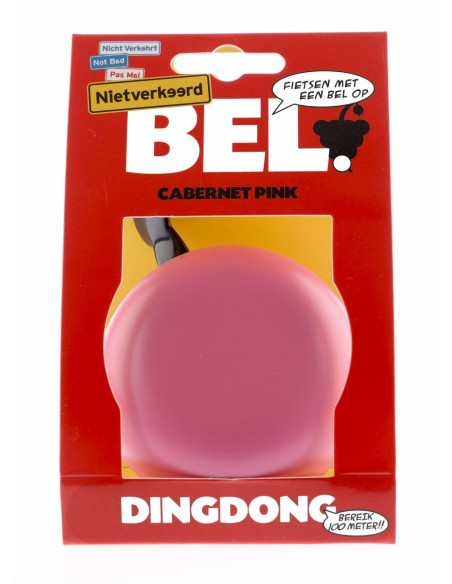 Fahrradklingel Ding-Dong NietVerkeerd ø80mm - Cabarnet Pink