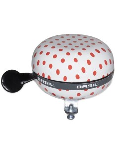 Fahrradklingel Ding-Dong Basil Polkadot ø80mm - Weiß/Rot