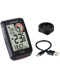 Fahrradcomputer GPS Sigma ROX 2.0 mit Standard-Lenkerhalterung - Schwarz