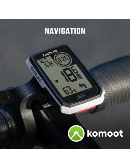 Fahrradcomputer GPS Sigma ROX 2.0 mit Standard-Lenkerhalterung - Weiß