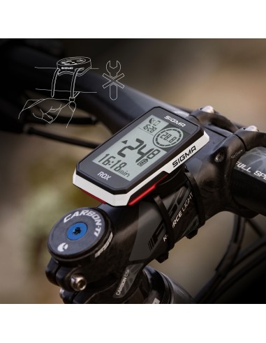 Fahrradcomputer GPS Sigma ROX 2.0 mit Standard-Lenkerhalterung - Weiß