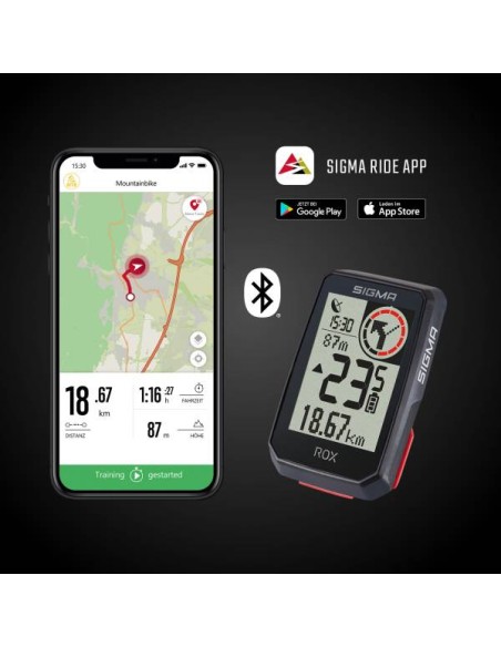 Fahrradcomputer GPS Sigma ROX 2.0 mit Overclamp Butler Lenkerhalterung - Schwarz