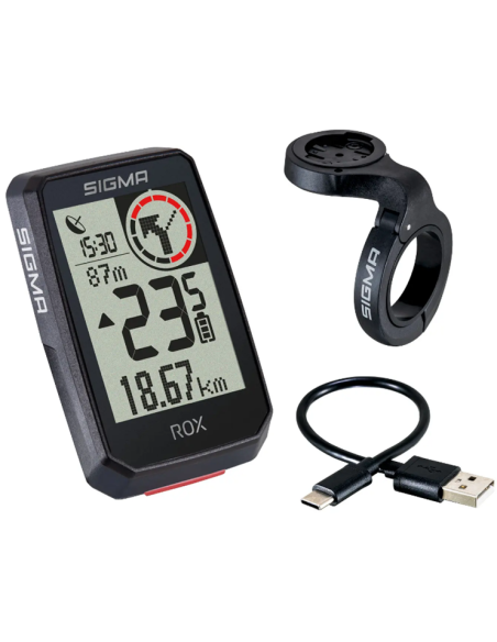Fahrradcomputer GPS Sigma ROX 2.0 mit Overclamp Butler Lenkerhalterung - Schwarz
