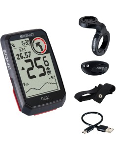 GPS Fahrradcomputer Sigma ROX 4.0 GPS HR Set mit Overclamp Butler Lenkerhalterung - Schwarz