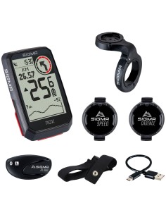 GPS Fahrradcomputer Sigma ROX 4.0 GPS HR + CADENCE Set mit Overclamp Butler Lenkerhalterung - Schwarz