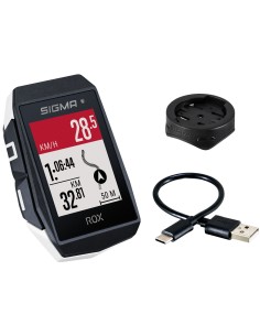 GPS Fahrradcomputer Sigma ROX 11.1 EVO GPS mit Standard Lenkerhalterung - Weiß
