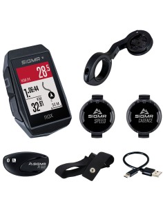 GPS Fahrradcomputer Sigma ROX 11.1 EVO GPS HR + CAD Set mit kurzer Butler Lenkerhalterung - Schwarz