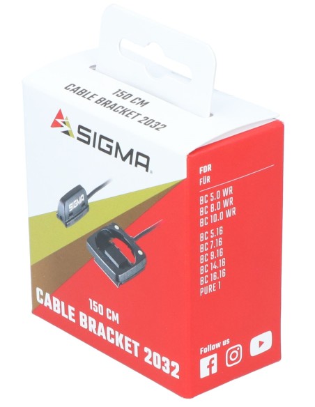Fahrradcomputer Halterung Sigma 2032 mit 150 cm Kabel
