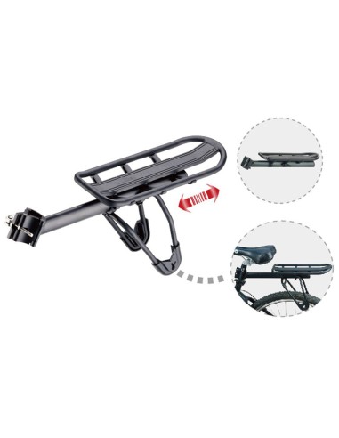 Gepäckträger für Hinten Massload mit Sattelstützenbefestigung - Aluminium - Mattschwarz