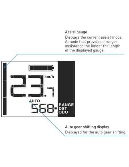 Informations-Display / Fahrradcomputer Shimano STEPS SC-EN500 für 22,2 mm Lenkerdurchmesser