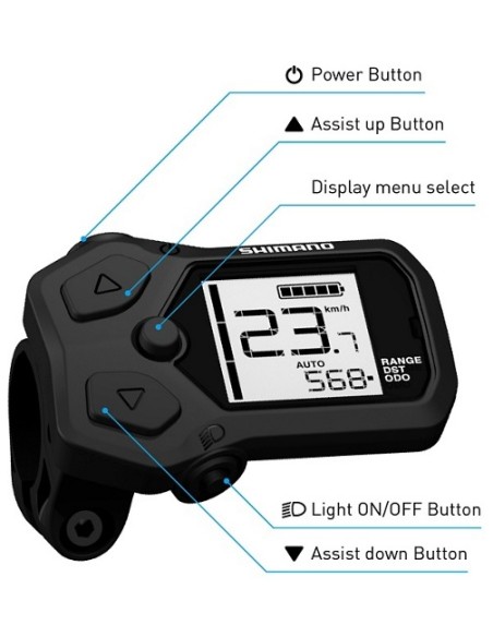 Informations-Display / Fahrradcomputer Shimano STEPS SC-EN500 für 22,2 mm Lenkerdurchmesser