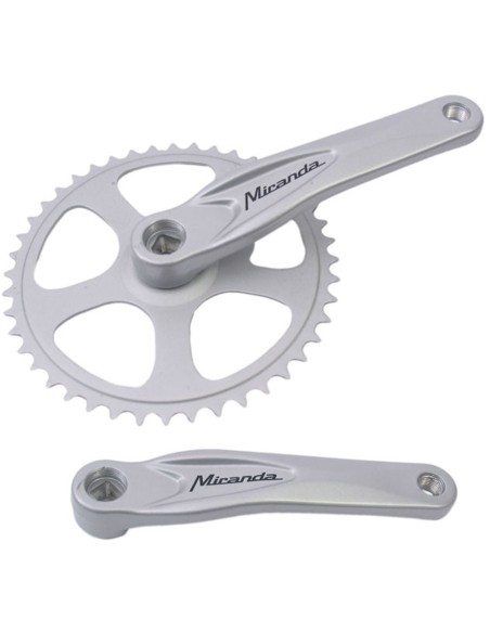 Kettenradgarnitur 44Z Miranda Alfa 1 für 3/32" Kette - mit 170mm Kurbel - Silber