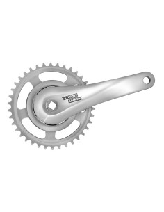 Kettenradgarnitur 38Z Sturmey Archer FCS608 mit 170 mm Kurbelarm   92 mm quadratische Tretlagerabdeckung   Silber