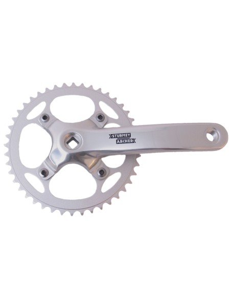 Kettenradgarnitur 44Z Sturmey Archer FCS750 für 3/32" Kette - 170mm - für Vierkantachse - Silber